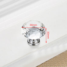 Load image into Gallery viewer, KAK 30mm Diamond Shape Design Crystal Glass Knobs Cupboard Pulls Drawer Knobs Kitchen Cabinet Handles Furniture Handle Hardware
