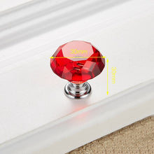 Load image into Gallery viewer, KAK 30mm Diamond Shape Design Crystal Glass Knobs Cupboard Pulls Drawer Knobs Kitchen Cabinet Handles Furniture Handle Hardware