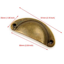 Load image into Gallery viewer, KAK 2PCS Retro Metal Kitchen Drawer Cabinet Door Handle And Furniture Knobs Handware Cupboard Antique Brass Shell Pull Handles