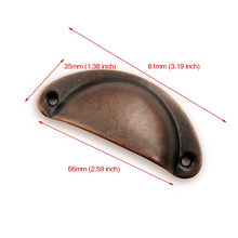 Load image into Gallery viewer, KAK 2PCS Retro Metal Kitchen Drawer Cabinet Door Handle And Furniture Knobs Handware Cupboard Antique Brass Shell Pull Handles