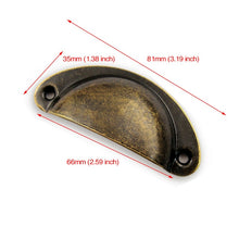 Load image into Gallery viewer, KAK 2PCS Retro Metal Kitchen Drawer Cabinet Door Handle And Furniture Knobs Handware Cupboard Antique Brass Shell Pull Handles