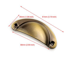 Load image into Gallery viewer, KAK 2PCS Retro Metal Kitchen Drawer Cabinet Door Handle And Furniture Knobs Handware Cupboard Antique Brass Shell Pull Handles