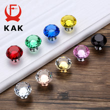 Load image into Gallery viewer, KAK 30mm Diamond Shape Design Crystal Glass Knobs Cupboard Pulls Drawer Knobs Kitchen Cabinet Handles Furniture Handle Hardware